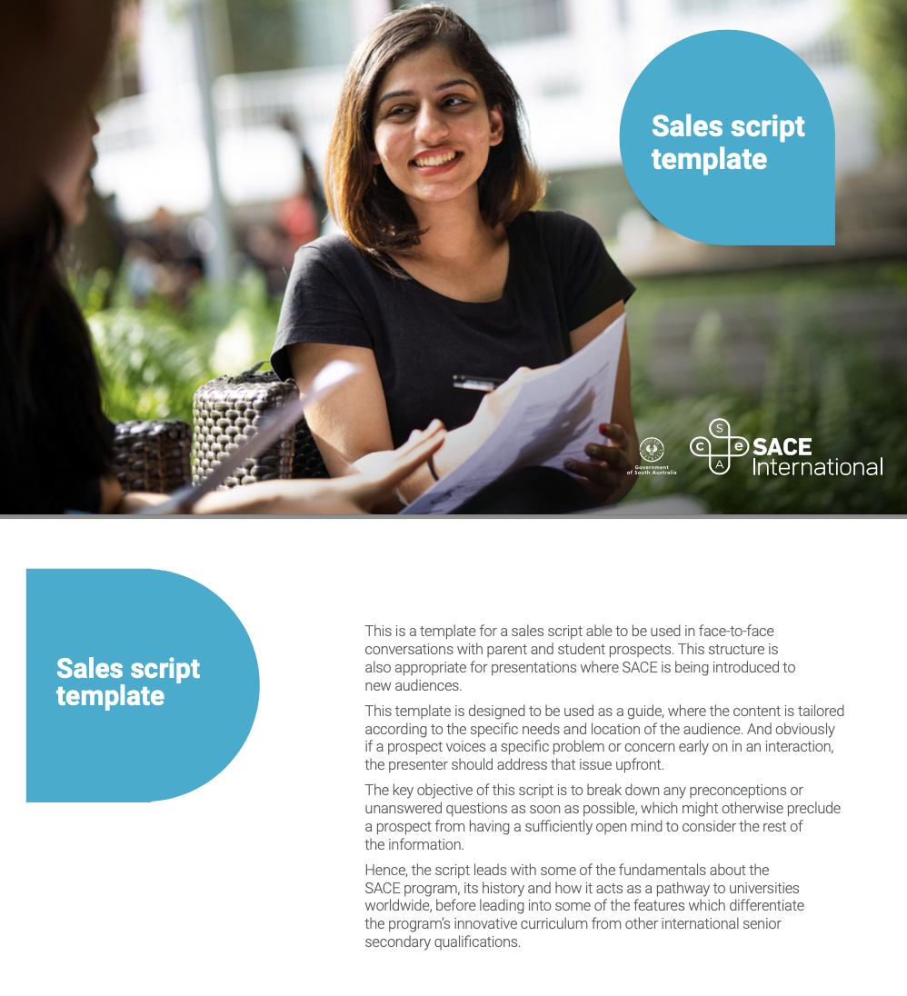 SACE International sales script